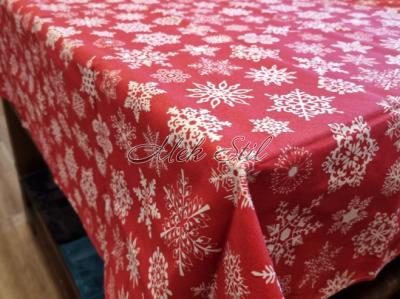Спално бельо   Коледен текстил 2023 Коледна покривка за маса с тефлоново покритие 140/100 Коледни звезди